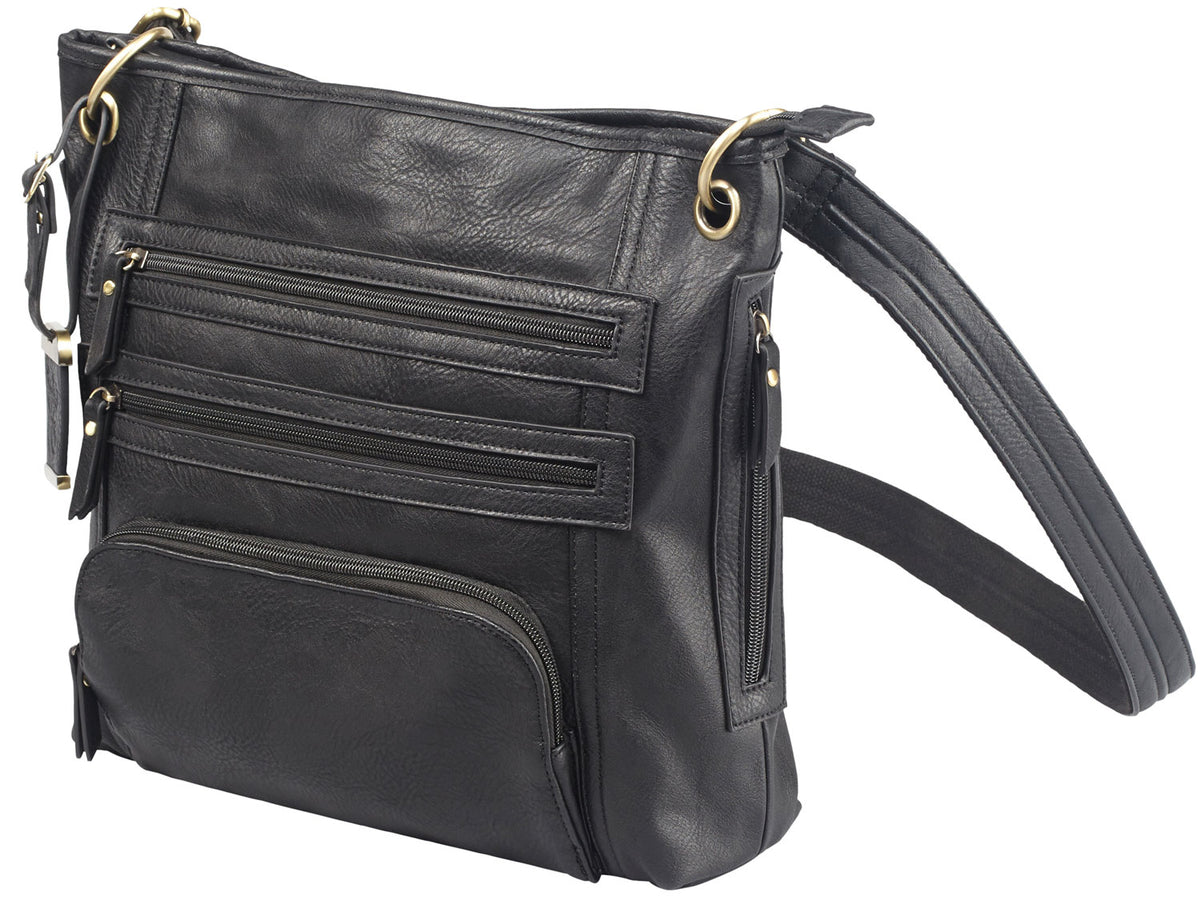 Bulldog BDP038 Ambidextrous Black Leather Cross Body Purse with Integrated Holster Small Pistols