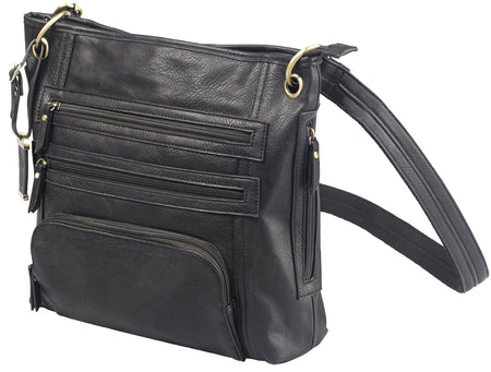 Bulldog BDP038 Ambidextrous Black Leather Cross Body Purse with Integrated Holster Small Pistols