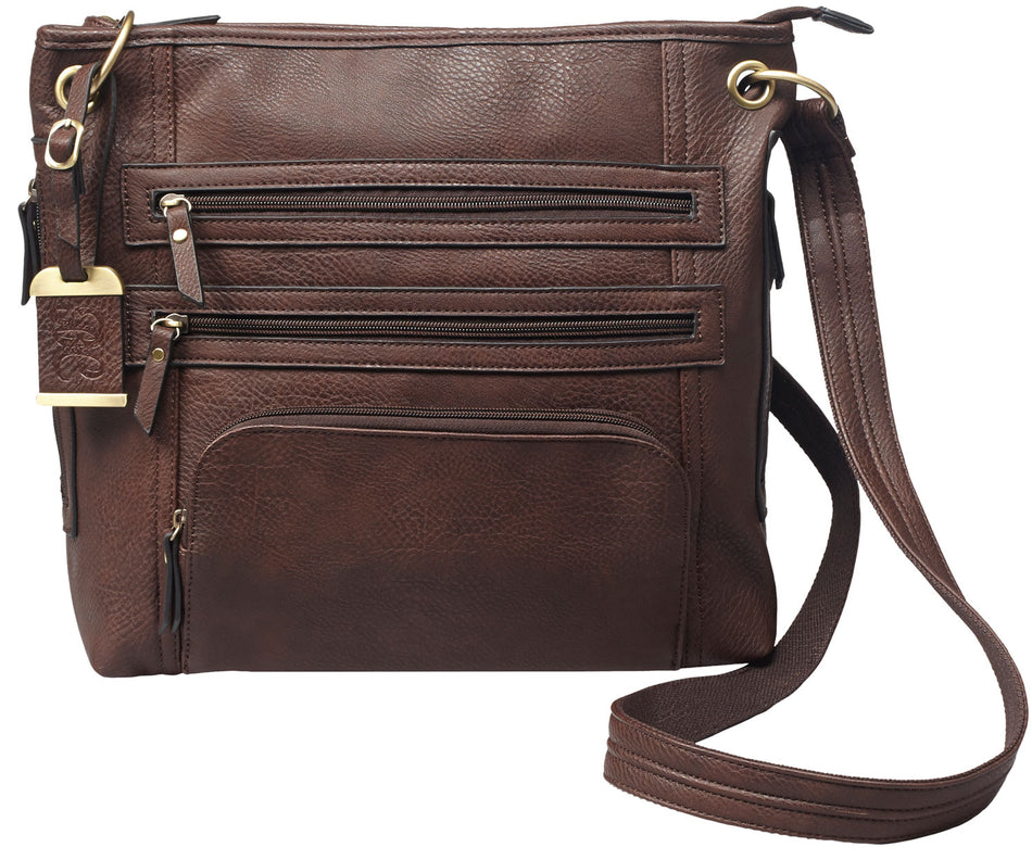 Bulldog BDP039 Ambidextrous Brown Leather Cross Body Purse with Integrated Holster Small Pistols