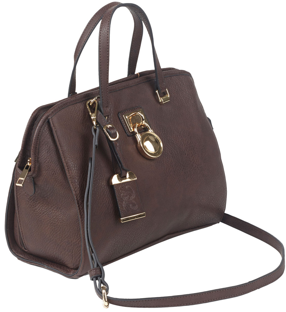 Bulldog BDP028 Ambidextrous Satchel Carry Purse Chocolate Brown Leather Holster Most Small Pistols & Revolvers