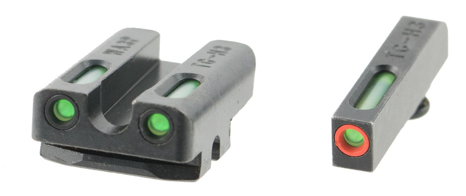 TruGlo TFX Pro TG13WA3PC Black Green Tritium & Fiber Optic Front/Rear Sights - Orange Outline
