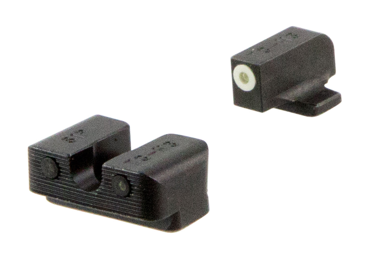TruGlo TG231S2W Tritium Pro Black Green Tritium White Outline Front/Rear Sight Combo