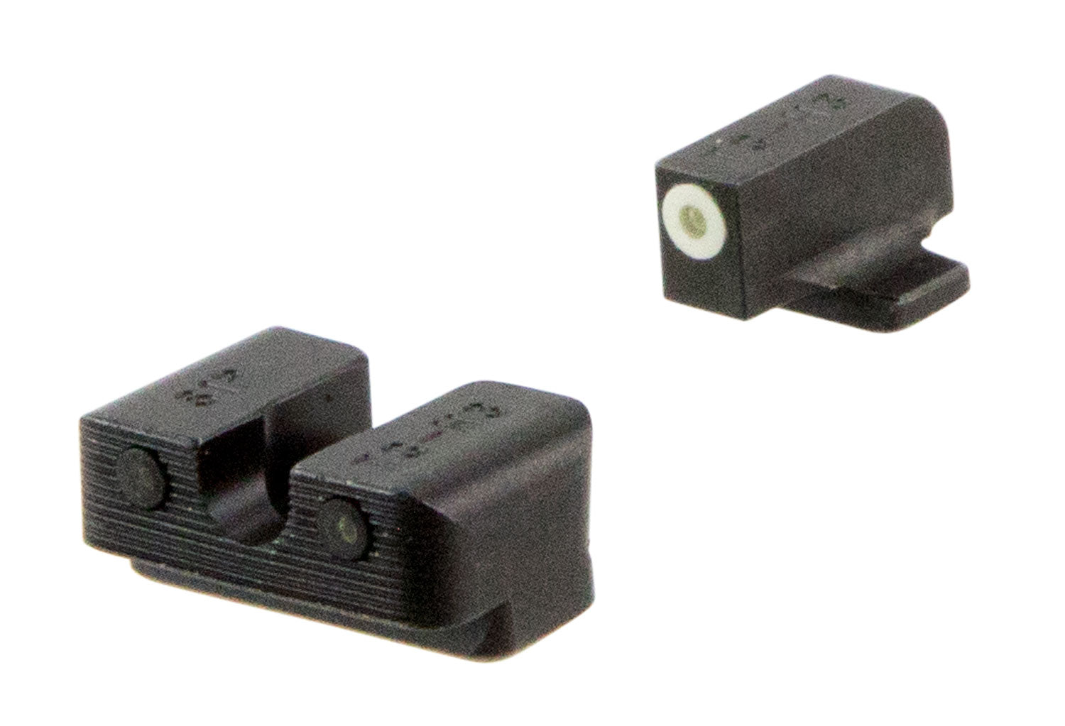 TruGlo TG231S2W Tritium Pro Black Green Tritium White Outline Front/Rear Sight Combo
