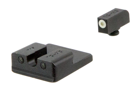 TruGlo TG231T2W Tritium Pro Black Green Tritium White Outline Front/Rear Iron Sight Pair