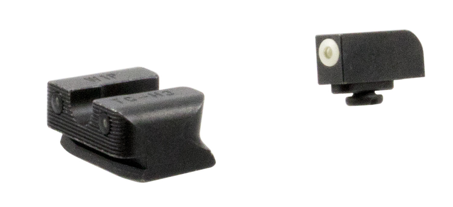 TruGlo TG231W1W Tritium Pro Black Green Tritium White Outline Front/Rear Sight Combo
