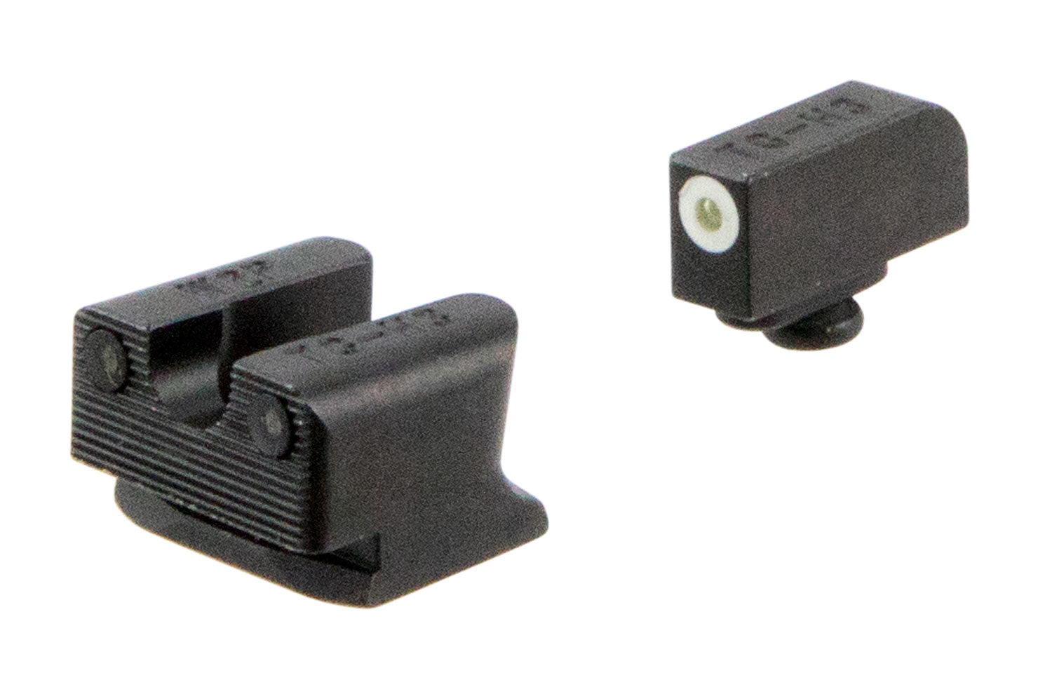 TruGlo TG231W2W Tritium Pro Black Green Tritium White Outline Front/Rear Iron Sight Pair