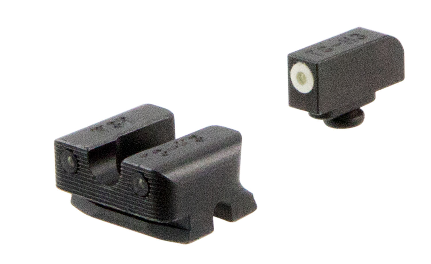 TruGlo TG231W3W Tritium Pro Black Green Tritium White Outline Front/Rear Sight Combo