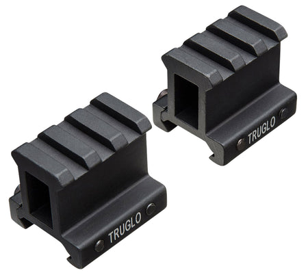 TruGlo TG8992B Matte Black Anodized Picatinny Riser Mount Set for Optics