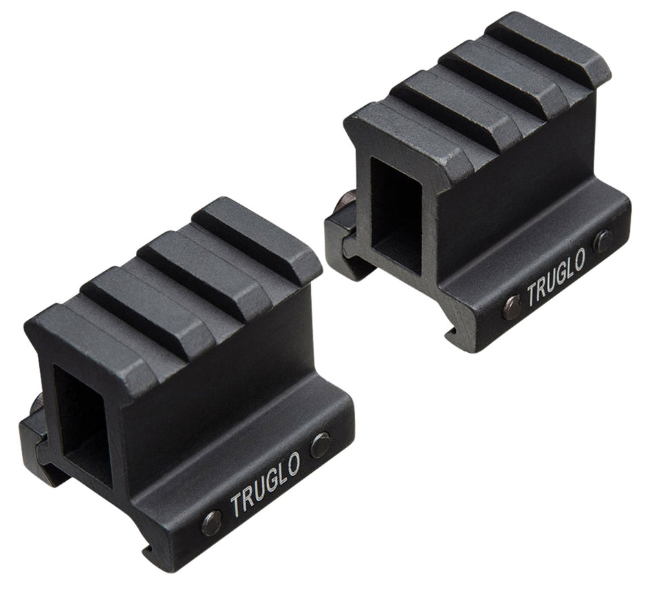 TruGlo TG8992B Matte Black Anodized Picatinny Riser Mount Set for Optics