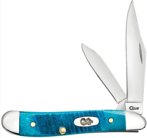 Case Caribbean Blue Bone Sawcut Peanut Traditional Folding Knife