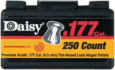 Daisy 177 Flat Nosed Lead Target Pellets 250 Ct Belt Clip Box - Case of 12