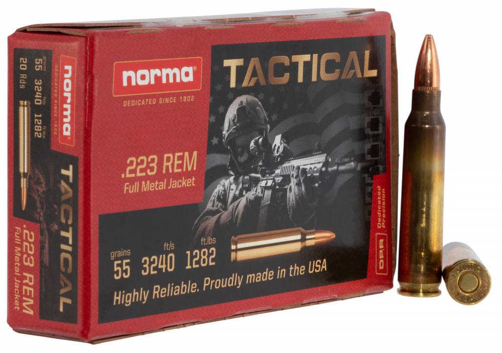 Norma TacCenterfire Target,Competition .223 Remington 55 grain Full Metal Jacket ammunition