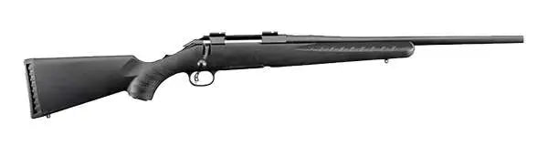 dRUGER AMERICAN COMP 243WIN 18" MT BLK BBL, BLK SYNTHC STOCK, 4RD