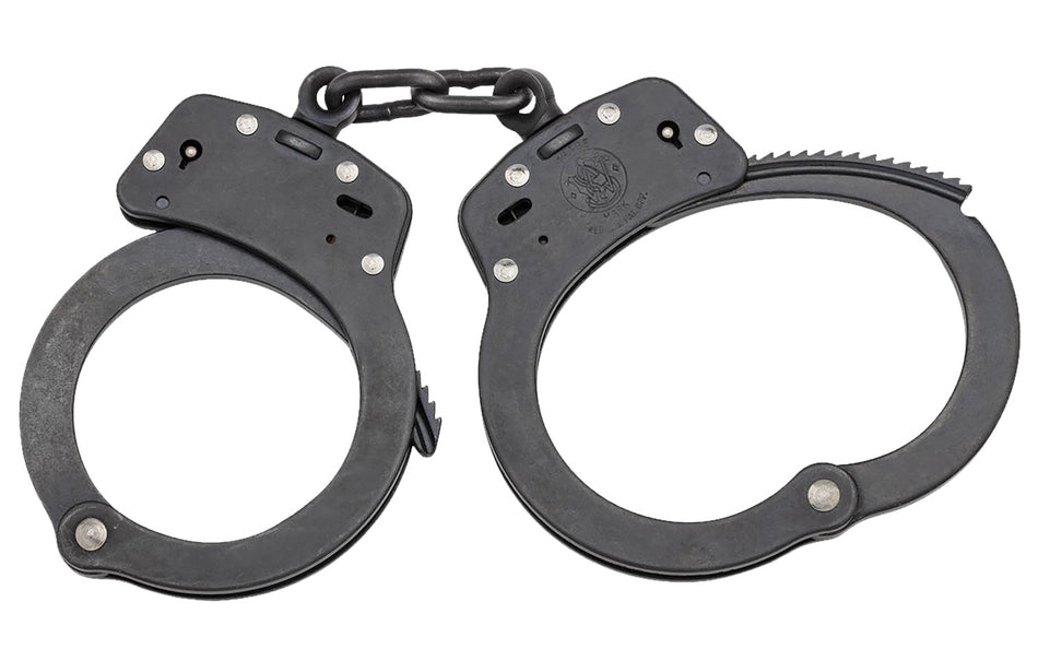 Smith & Wesson 350101 100 Series Blued Steel Slot Lock Handcuffs