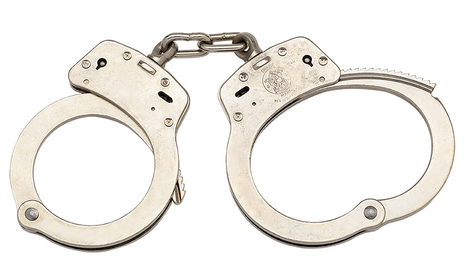 Smith & Wesson 350103 100 Series Nickel Steel Slot Lock Handcuffs