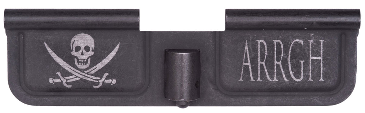 Spikes SED7003 AR-15 Mil-Spec Ejection Port Door - Pirate Laser Engraved Black Phosphate Stamped Steel