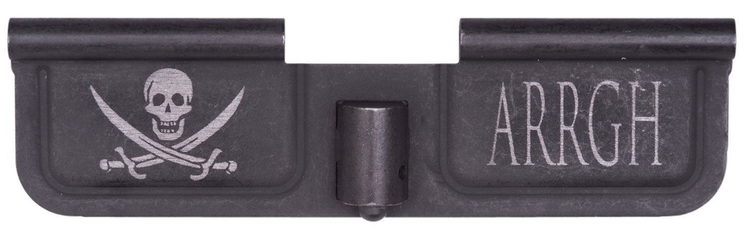 Spikes SED7003 AR-15 Mil-Spec Ejection Port Door - Pirate Laser Engraved Black Phosphate Stamped Steel