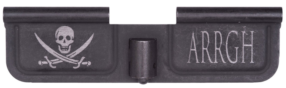 Spikes SED7003 AR-15 Mil-Spec Ejection Port Door - Pirate Laser Engraved Black Phosphate Stamped Steel