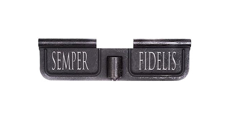 Spikes SED7008 AR-15 Mil-Spec Ejection Port Door - Semper Fidelis Engraved Black Phosphate Steel