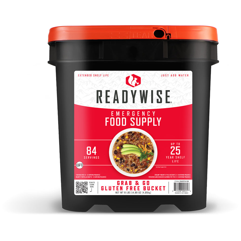 ReadyWise 84 Serving Gluten Free Freeze-Dried Entrees Emergency Bucket