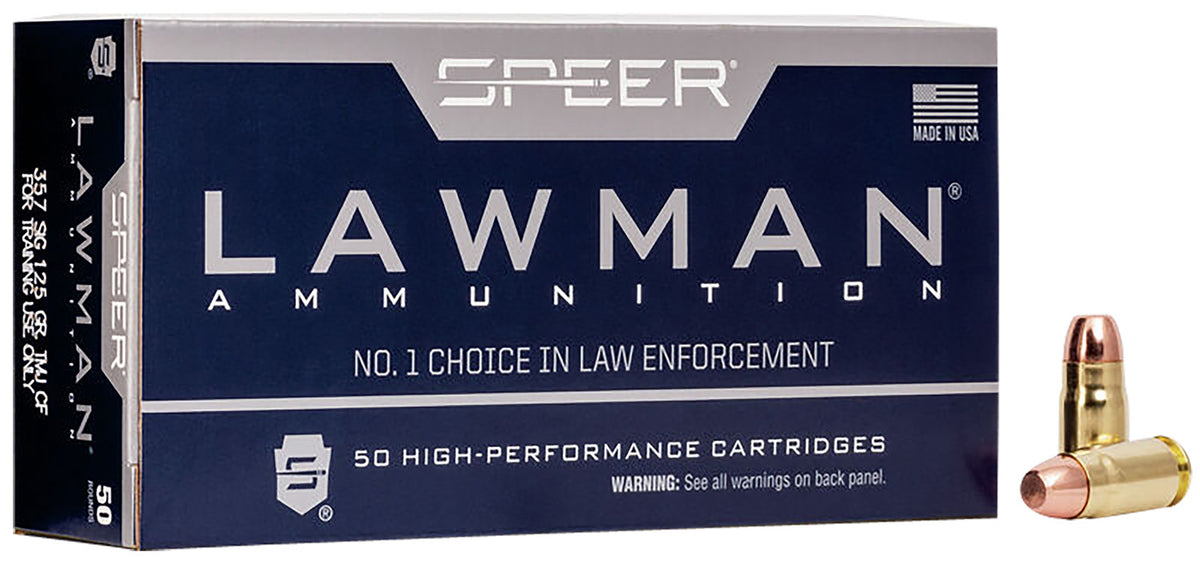 Speer Lawman Training Clean-Fire Total Metal Jacket Flat Nose 125 Grain .357 Sig 1350 fps