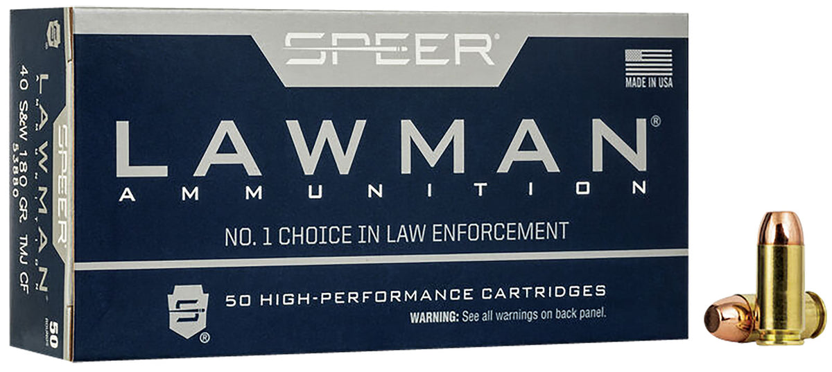 Speer Lawman Training Clean-Fire Total Metal Jacket Round Nose 180 Grain .40 S&W 1000 fps