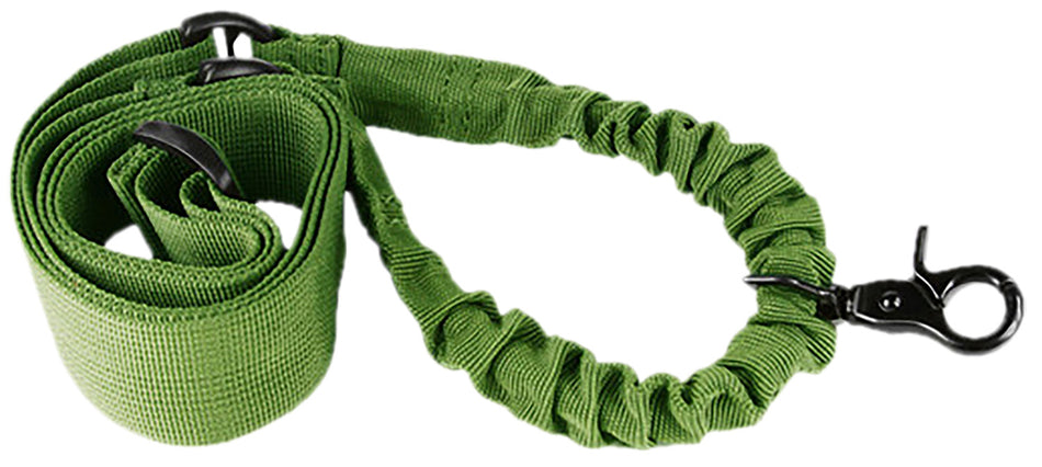 Aim Sports Single Point Green Bungee Elastic Rifle Sling Fully Adjustable 25-Inch OAL