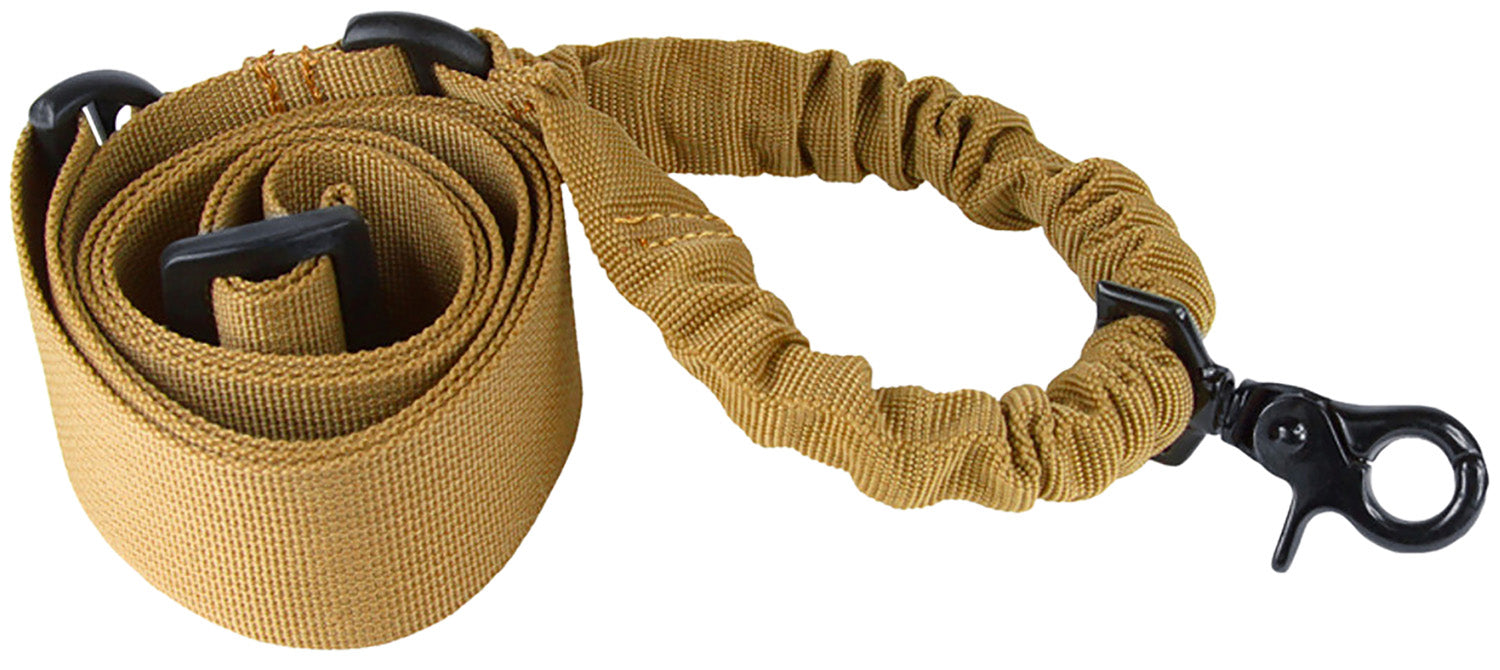 Aim Sports One Point Tan Bungee Tactical Rifle Sling 25" OAL AOPST