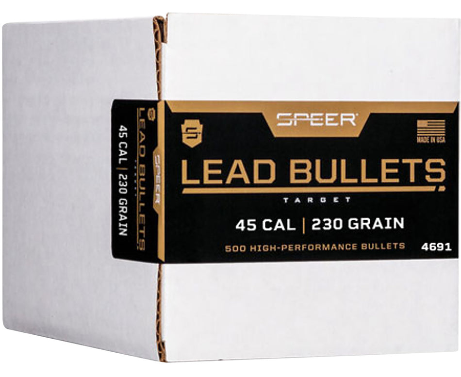 Speer 4691 Handgun 45 Cal 230gr Lead Round Nose Bullets 500 Per Box