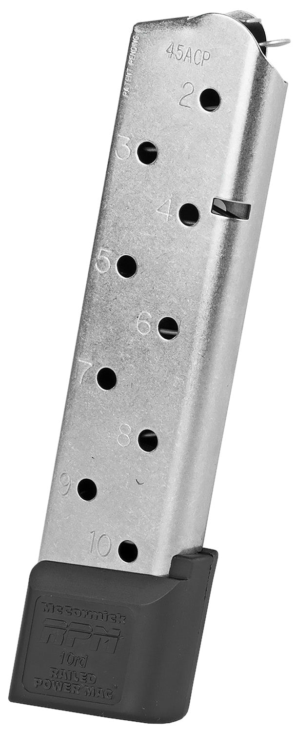 CMC Products 17150 .45 ACP 10-Round RPM 1911 Government Stainless Steel Black Base Pad Handgun Magazine