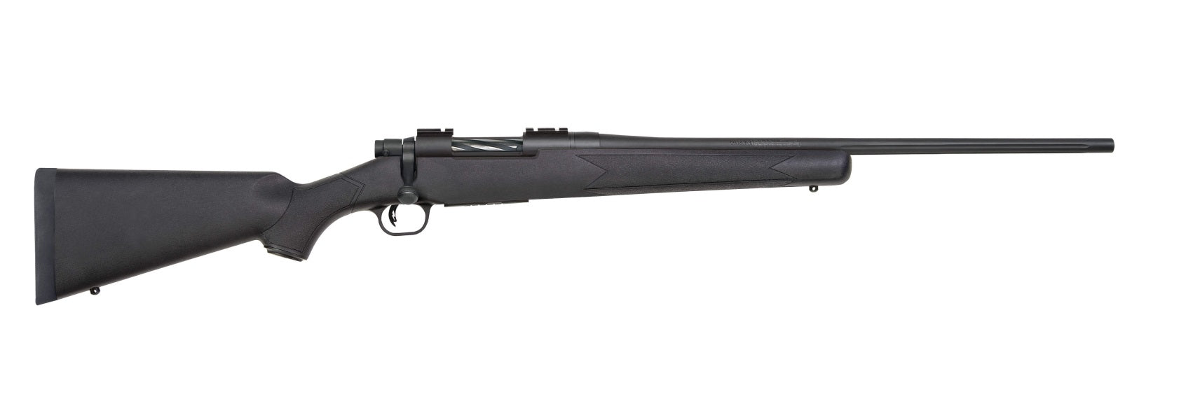 Mossberg 27892 Patriot Full Size 30-06 Springfield 5+1 22" Matte Blued Fluted Barrel, Drilled & Tapped Matte Blued Stainless Steel Receiver, Black Fixed Synthetic Stock, Right Hand