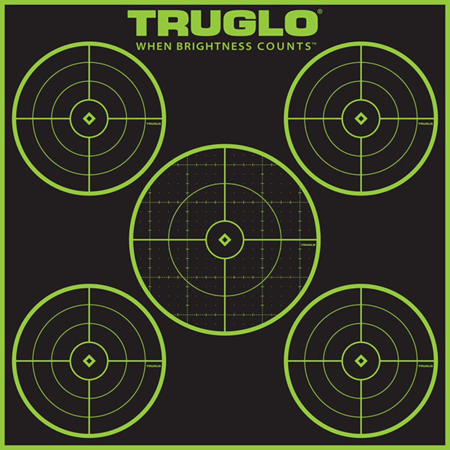 TruGlo TG11A12 Tru-See Self-Adhesive Green Halo 5-Bullseye Paper Targets 12 Pack