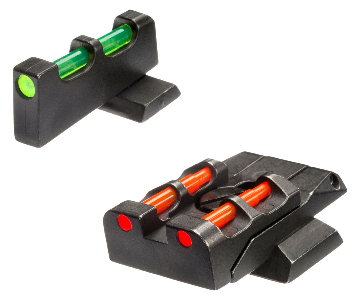 HiViz SWMPE21 S&W M&P Full-Size Adjustable Sight Set Green Fiber Optic Front Orange Rear All Calibers