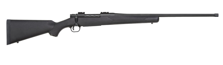 Mossberg 28118 Patriot Full Size 300 Win Mag 3+1 24" Matte Blued Fluted Threaded Barrel, Drilled & Tapped Matte Blued Stainless Steel Receiver, Black Fixed Synthetic Stock, Right Hand