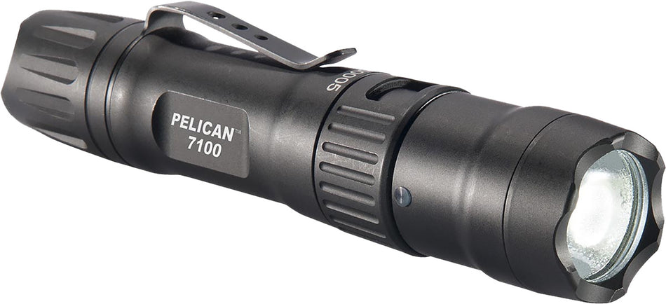 Pelican 7100 Tactical LED Flashlight Black Anodized 695 Max Lumens IPX8 Waterproof