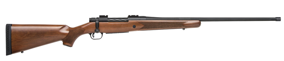 Mossberg 28239 Patriot Full Size 7mm PRC 3+1 24" Matte Blued Fluted Threaded Barrel, Drilled & Tapped Matte Blued Stainless Steel Receiver, Walnut Fixed Stock