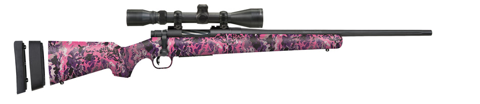 Mossberg 28145 Patriot Super Bantam 308 Win Caliber with 5+1 Capacity, 20" Fluted Barrel, Matte Blued Metal Finish & Muddy Girl Wild Synthetic Stock Right Hand (Youth) Includes 3-9x40mm Scope