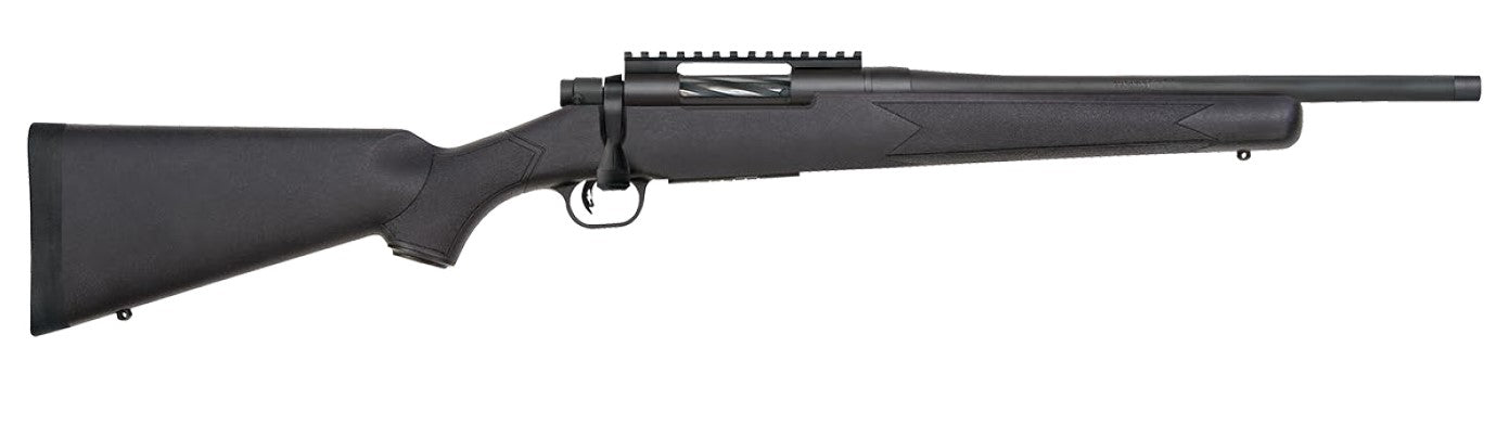 Mossberg 28231 Patriot Carbine 450 Bushmaster 5+1 18" Matte Blued Threaded Bull Barrel, Matte Blued Picatinny Rail Receiver, Black Fixed Synthetic Stock