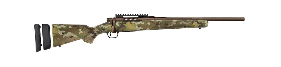 Mossberg 28281 Patriot Super Bantam Youth 350 Legend 4+1 18" Patriot Brown Cerakote Threaded Bull Barrel, Patriot Brown Cerakote Steel Receiver w/Picatinny Rail, MultiCam Fixed Synthetic Stock