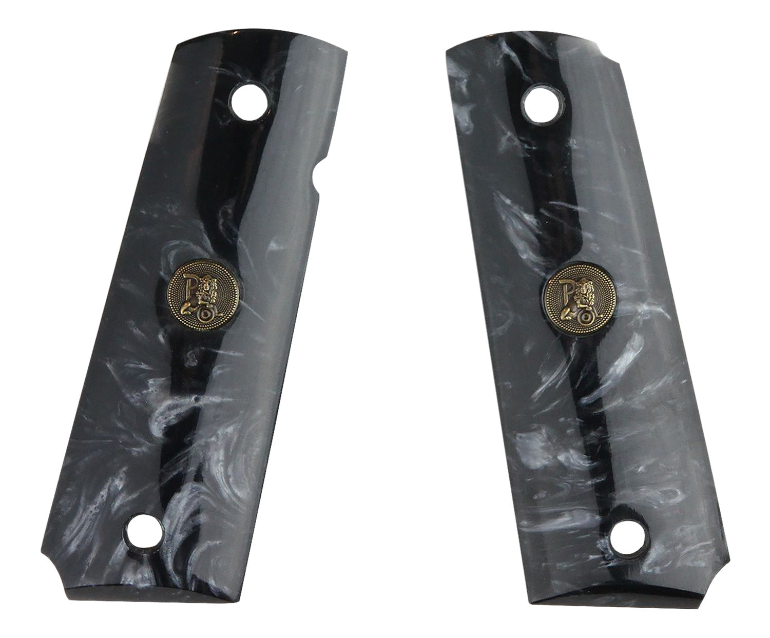 Pachmayr 62000 Black Pearl 1911 Pistol Grip with Ambidextrous Safety Smooth Finish