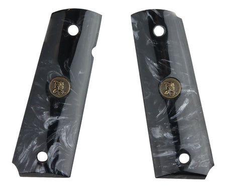 Pachmayr 62000 Black Pearl 1911 Pistol Grip with Ambidextrous Safety Smooth Finish