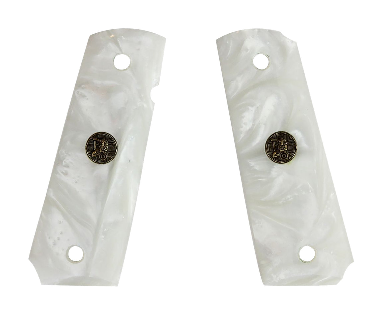 Pachmayr 62001 White Pearl 1911 Pistol Grip with Ambidextrous Safety Smooth Finish