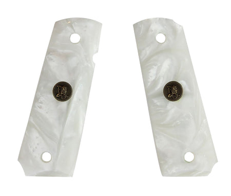 Pachmayr 62001 White Pearl 1911 Pistol Grip with Ambidextrous Safety Smooth Finish