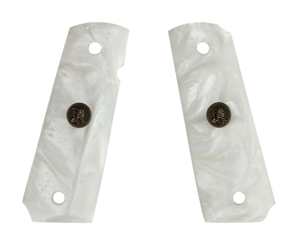Pachmayr 62001 White Pearl 1911 Pistol Grip with Ambidextrous Safety Smooth Finish