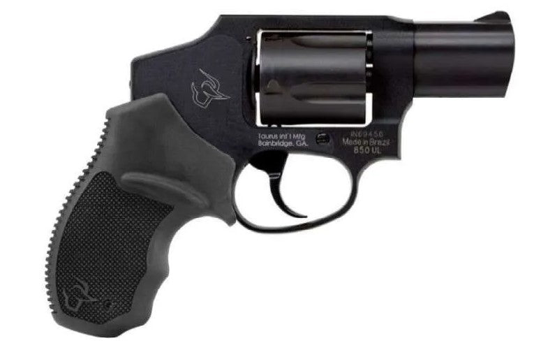 Taurus 2-850131 850 Small 38 Special 5 Shot 3" Matte Black Alloy Steel Barrel, Cylinder & Frame, Black Rubber Grip, Transfer Bar Safety, Concealed Hammer