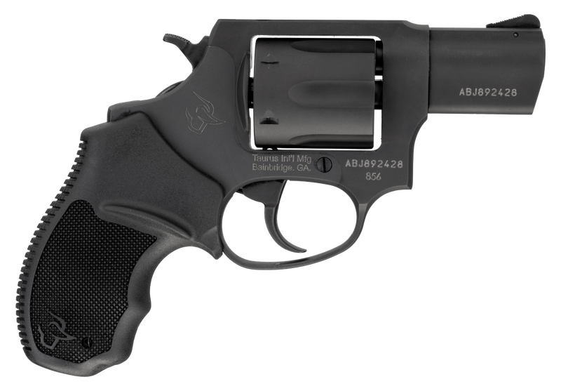 Taurus 2-85621 856 *CA Compliant Small 38 Special +P 6 Shot 2" Matte Black Carbon Steel Barrel, Cylinder & Frame, Black Finger Grooved Rubber Grip, Transfer Bar Safety, Exposed Hammer