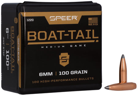 Speer 1220 Boat-Tail 6mm 100gr Jacketed Soft Point BT Bullets 100/Box