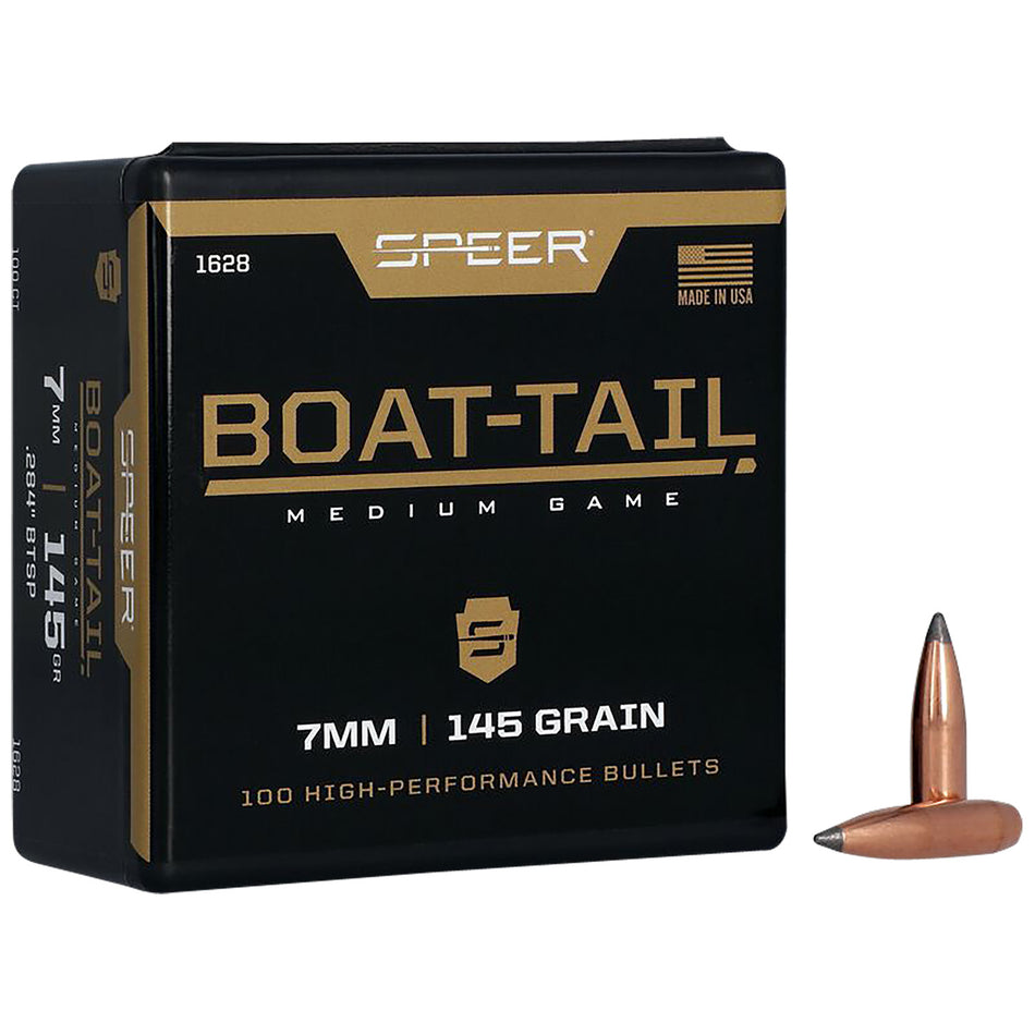 Speer 1628 Boat-Tail 7mm 145gr Jacketed Soft Point BT Bullets 100/Box