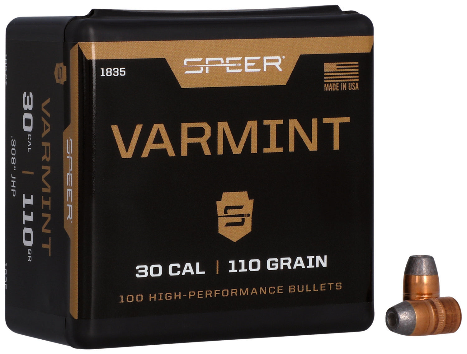 Speer 1835 Varmint 30 Cal 110gr Jacketed Hollow Point Bullets 100/Box