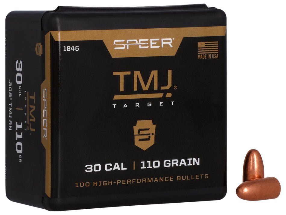 Speer 1846 TMJ 30 Cal 110gr Total Metal Jacket Round Nose Bullets 100/Box